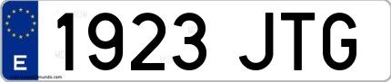 Ejemplo de matrícula española 1923 JTG