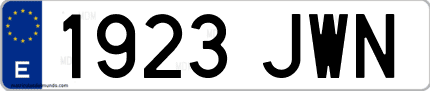 Ejemplo de matrícula de coche ordinaria 1923 JWN