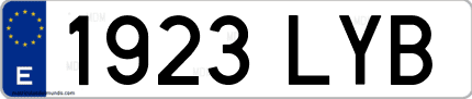 Ejemplo de matrícula de coche ordinaria 1923 LYB