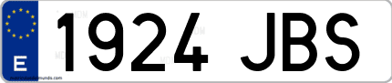 Ejemplo de matrícula de coche ordinaria 1924 JBS