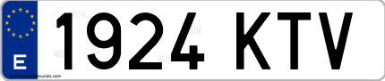 Ejemplo de matrícula de coche ordinaria 1924 KTV