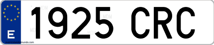 Ejemplo de matrícula de coche ordinaria 1925 CRC