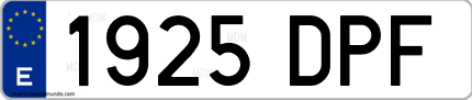 Ejemplo de matrícula de coche ordinaria 1925 DPF
