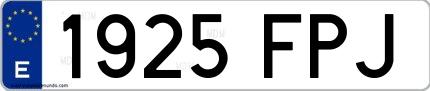 Ejemplo de matrícula española 1925 FPJ