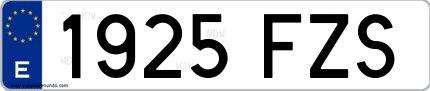 Ejemplo de matrícula española 1925 FZS