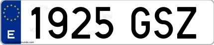 Ejemplo de matrícula española 1925 GSZ