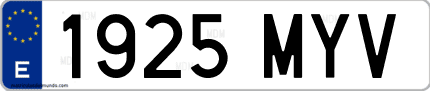 Ejemplo de matrícula de coche ordinaria 1925 MYV