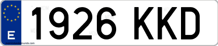 Ejemplo de matrícula de coche ordinaria 1926 KKD