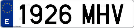 Ejemplo de matrícula de coche ordinaria 1926 MHV