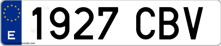 Ejemplo de matrícula de coche ordinaria 1927 CBV