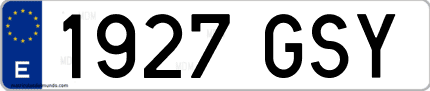 Ejemplo de matrícula de coche ordinaria 1927 GSY