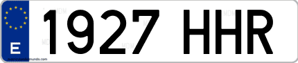 Ejemplo de matrícula de coche ordinaria 1927 HHR