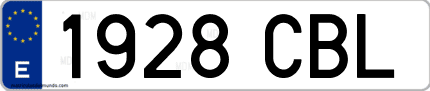 Ejemplo de matrícula de coche ordinaria 1928 CBL