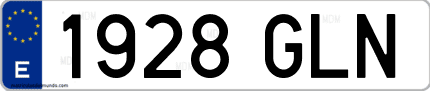 Ejemplo de matrícula de coche ordinaria 1928 GLN