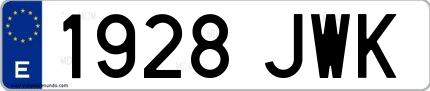 Ejemplo de matrícula española 1928 JWK