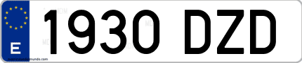 Ejemplo de matrícula de coche ordinaria 1930 DZD