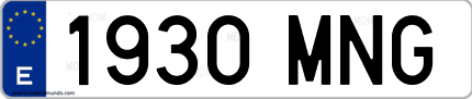 Ejemplo de matrícula de coche ordinaria 1930 MNG
