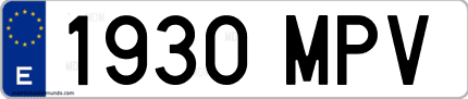 Ejemplo de matrícula de coche ordinaria 1930 MPV