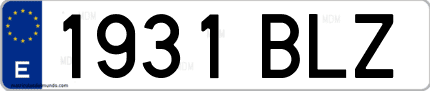 Ejemplo de matrícula de coche ordinaria 1931 BLZ