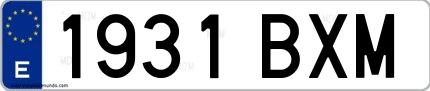 Ejemplo de matrícula española 1931 BXM