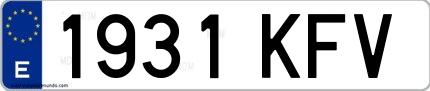 Ejemplo de matrícula española 1931 KFV