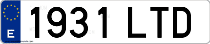 Ejemplo de matrícula de coche ordinaria 1931 LTD