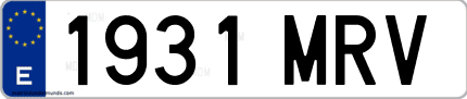 Ejemplo de matrícula de coche ordinaria 1931 MRV