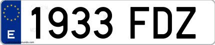 Ejemplo de matrícula de coche ordinaria 1933 FDZ