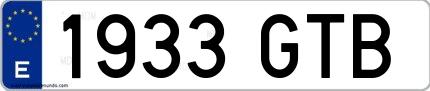 Ejemplo de matrícula española 1933 GTB