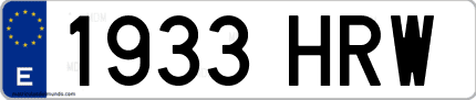 Ejemplo de matrícula de coche ordinaria 1933 HRW