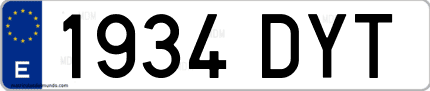 Ejemplo de matrícula de coche ordinaria 1934 DYT
