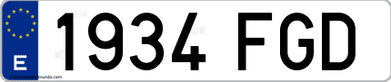 Ejemplo de matrícula de coche ordinaria 1934 FGD