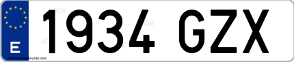 Ejemplo de matrícula de coche ordinaria 1934 GZX
