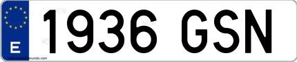 Ejemplo de matrícula española 1936 GSN