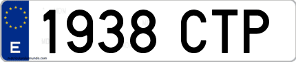 Ejemplo de matrícula de coche ordinaria 1938 CTP