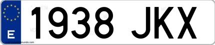 Ejemplo de matrícula española 1938 JKX