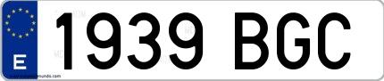 Ejemplo de matrícula española 1939 BGC