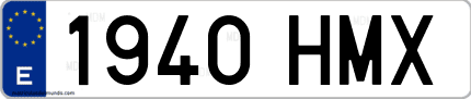Ejemplo de matrícula de coche ordinaria 1940 HMX