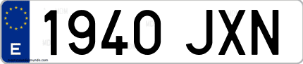 Ejemplo de matrícula de coche ordinaria 1940 JXN