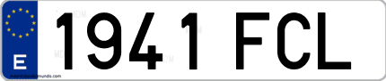 Ejemplo de matrícula de coche ordinaria 1941 FCL