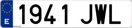 Ejemplo de matrícula de coche ordinaria 1941 JWL