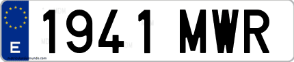Ejemplo de matrícula de coche ordinaria 1941 MWR