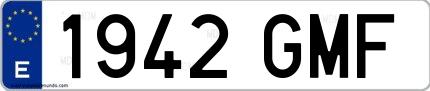 Ejemplo de matrícula de coche ordinaria 1942 GMF