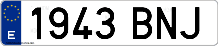 Ejemplo de matrícula de coche ordinaria 1943 BNJ