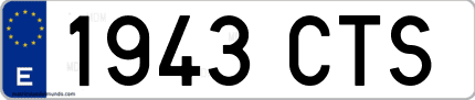 Ejemplo de matrícula de coche ordinaria 1943 CTS