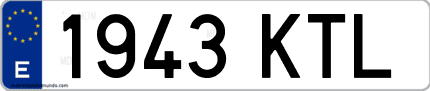 Ejemplo de matrícula de coche ordinaria 1943 KTL