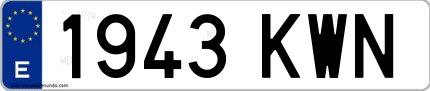 Ejemplo de matrícula española 1943 KWN