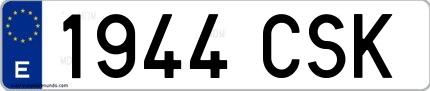 Ejemplo de matrícula de coche ordinaria 1944 CSK