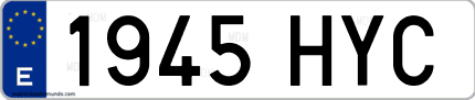 Ejemplo de matrícula de coche ordinaria 1945 HYC