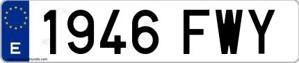 Ejemplo de matrícula española 1946 FWY
